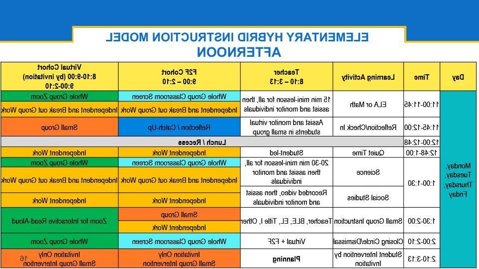 小学 PM schedule 